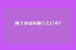 晚上梦到蛇是什么征兆？