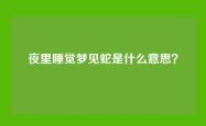 夜里睡觉梦见蛇是什么意思？