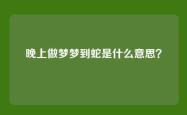 晚上做梦梦到蛇是什么意思？