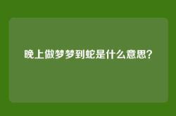 晚上做梦梦到蛇是什么意思？