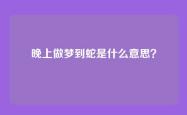 晚上做梦到蛇是什么意思？