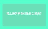 晚上做梦梦到蛇是什么预兆？