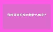 夜晚梦到蛇预示着什么预兆？