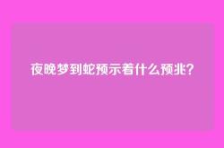 夜晚梦到蛇预示着什么预兆？