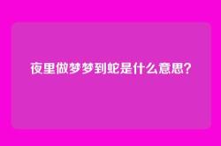 夜里做梦梦到蛇是什么意思？