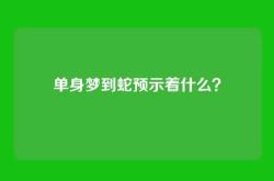 单身梦到蛇预示着什么？