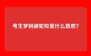 考生梦到被蛇咬是什么意思？