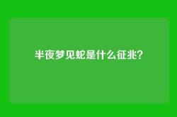 半夜梦见蛇是什么征兆？