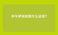 中午梦见蛇是什么征兆？