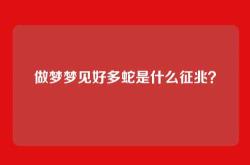 做梦梦见好多蛇是什么征兆？