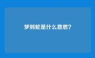 梦到蛇是什么意思？
