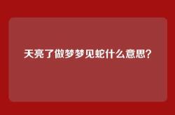 天亮了做梦梦见蛇什么意思？