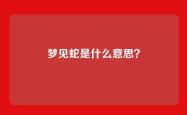 梦见蛇是什么意思？