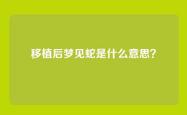 移植后梦见蛇是什么意思？
