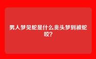 男人梦见蛇是什么兆头梦到被蛇咬？