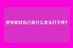 梦见蛇咬自己是什么兆头打不死？
