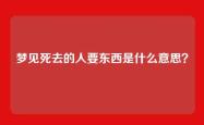 梦见死去的人要东西是什么意思？