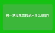 初一梦见死去的亲人什么意思？