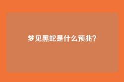 梦见黑蛇是什么预兆？