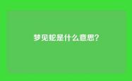 梦见蛇是什么意思？