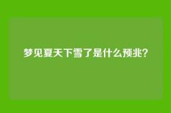 梦见夏天下雪了是什么预兆？