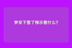 梦见下雪了预示着什么？