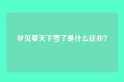 梦见夏天下雪了是什么征兆？