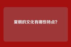 夏朝的文化有哪些特点？
