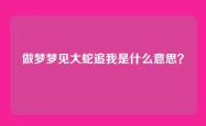 做梦梦见大蛇追我是什么意思？