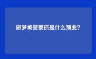 做梦被警察抓是什么预兆？