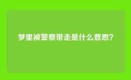 梦里被警察带走是什么意思？