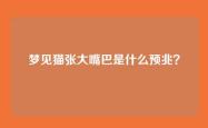 梦见猫张大嘴巴是什么预兆？