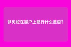 梦见蛇在窗户上爬行什么意思？