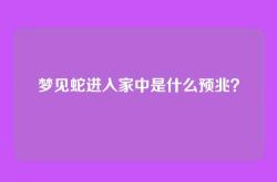 梦见蛇进入家中是什么预兆？