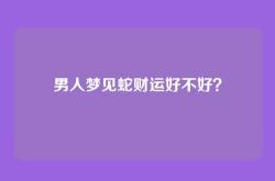 男人梦见蛇财运好不好？