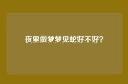 夜里做梦梦见蛇好不好？