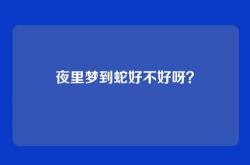 夜里梦到蛇好不好呀？
