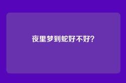 夜里梦到蛇好不好？