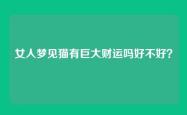 女人梦见猫有巨大财运吗好不好？