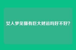 女人梦见猫有巨大财运吗好不好？