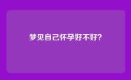梦见自己怀孕好不好？