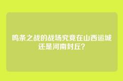 鸣条之战的战场究竟在山西运城还是河南封丘？