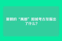 夏朝的“禹都”阳城考古发掘出了什么？