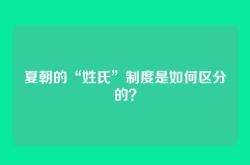 夏朝的“姓氏”制度是如何区分的？