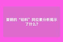 夏朝的“铅料”同位素分析揭示了什么？