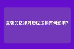夏朝的法律对后世法律有何影响？