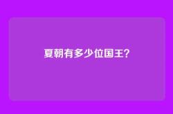 夏朝有多少位国王？