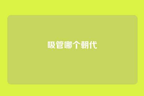 吸管哪个朝代