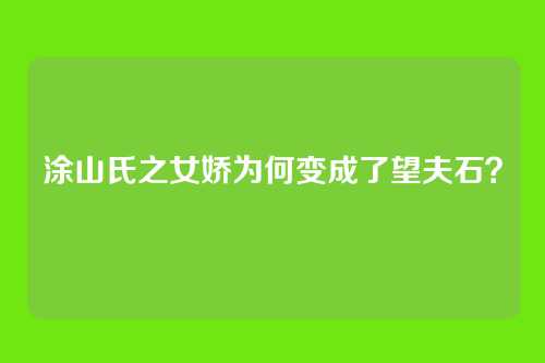 涂山氏之女娇为何变成了望夫石？