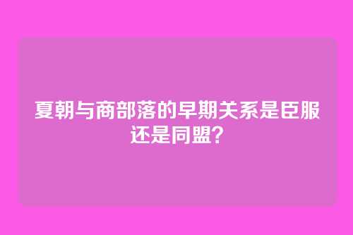夏朝与商部落的早期关系是臣服还是同盟？